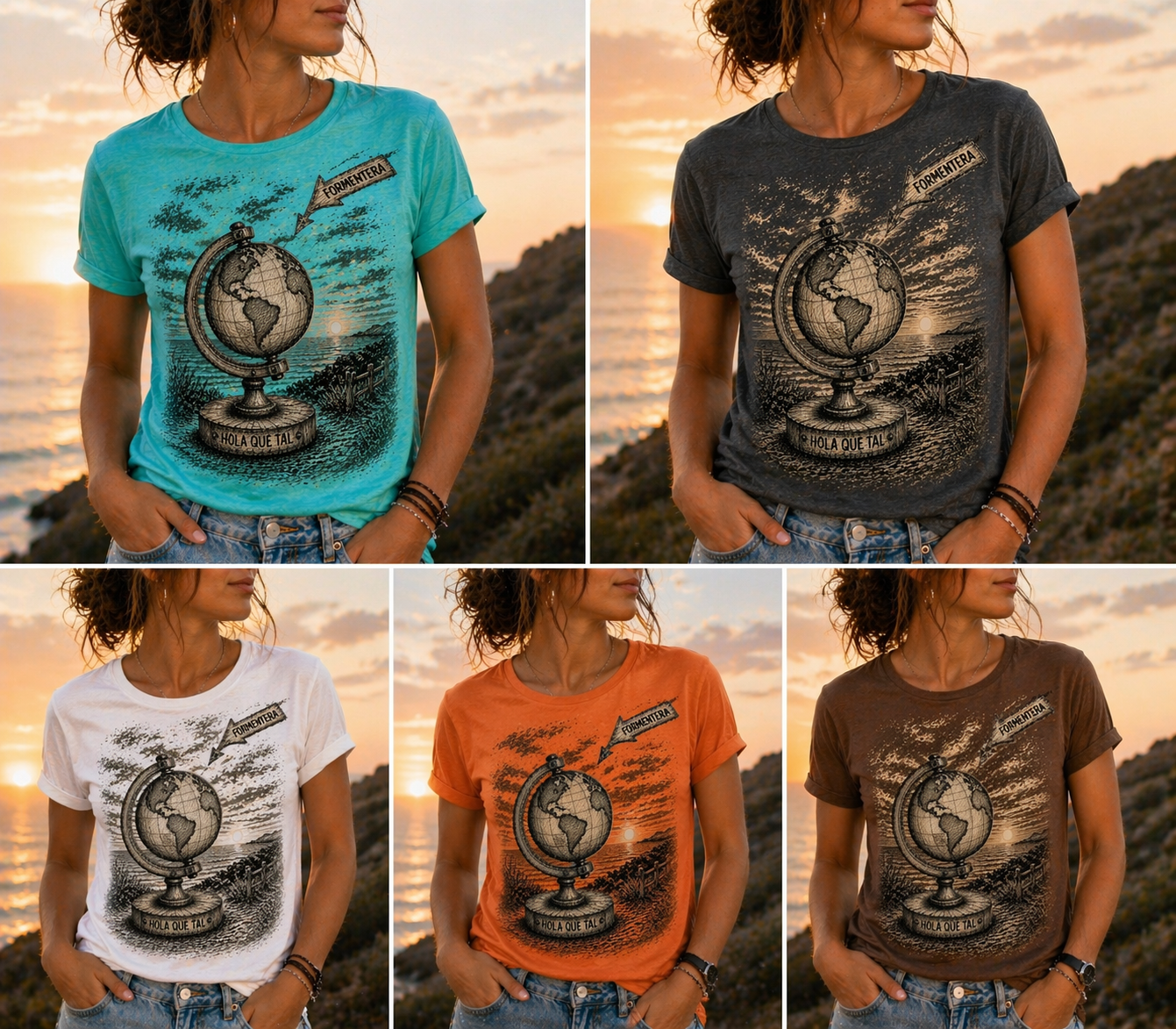 CAMISETA MUJER "BOLA DEL MUNDO"