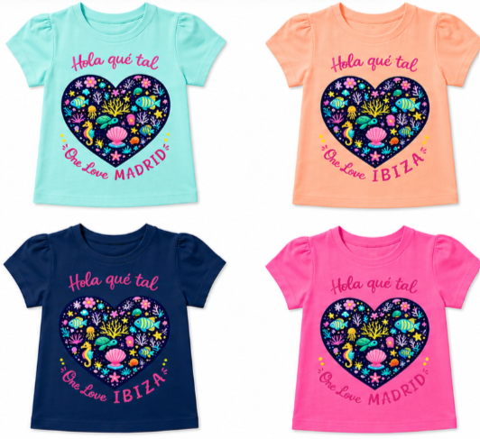 CAMISETA NIÑA "CORAZÓN DE MAR"