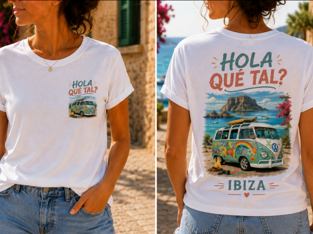 CAMISETA MUJER "CLASSIC HIPPIE VAN"